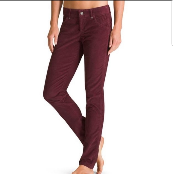 Athleta solid slim corduroy pants Cherrywood Red - Picture 2 of 8